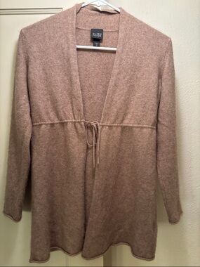 Eileen Fisher 100% cashmere Open-Front Cardigan in a warm brown